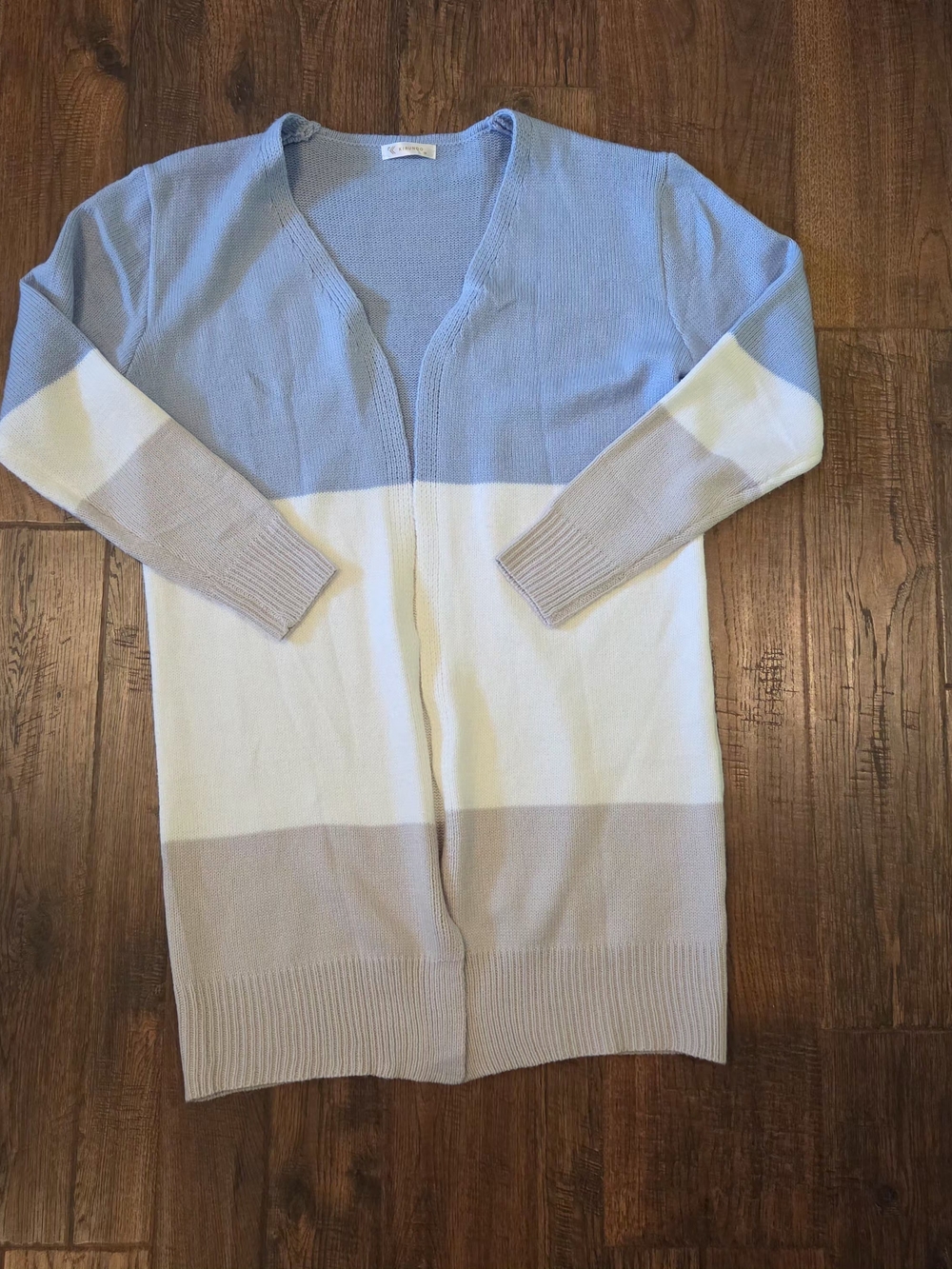 Kirundo Women's Medium Open Front Long Cardigan Striped Color Block EUC